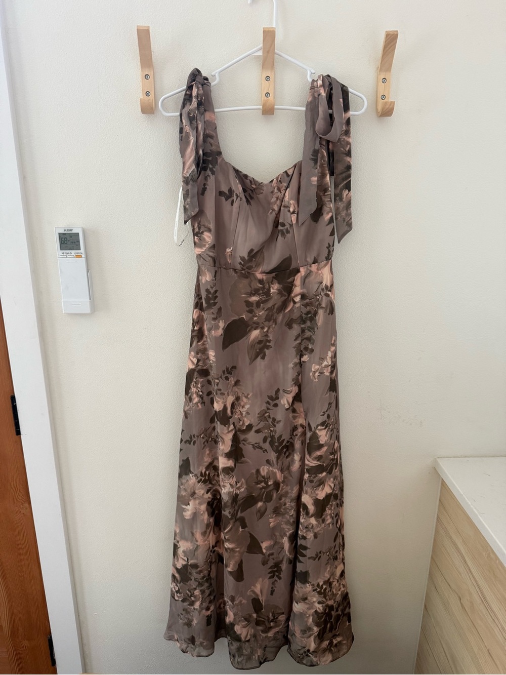 Birdy Grey Floral Maxi Dress in Taupe and Blush